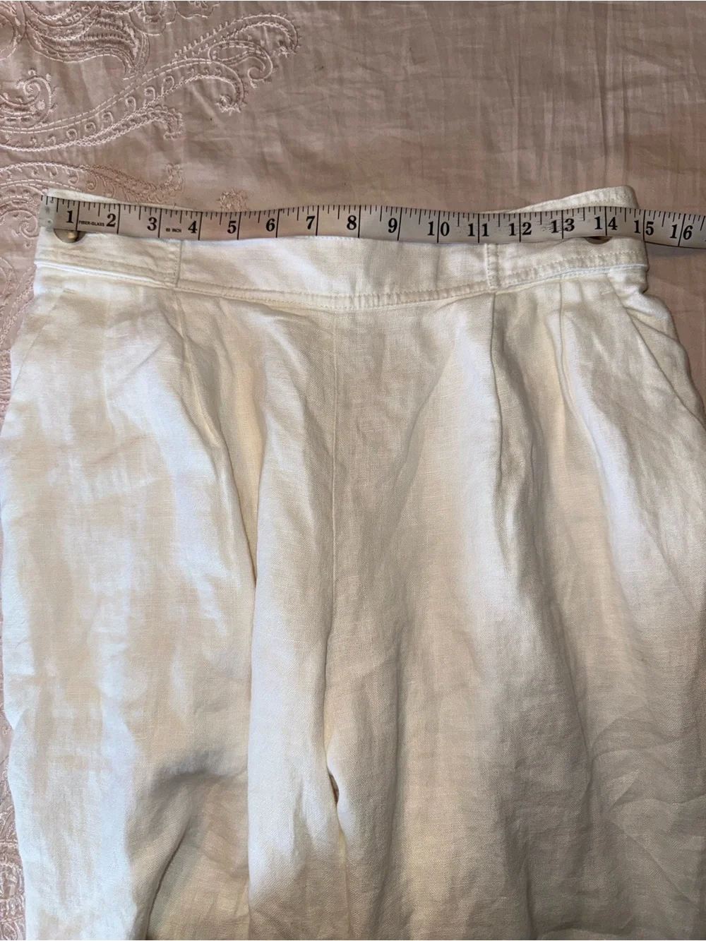 Banana Republic Minna Wide-Leg Linen Pants White Size 8